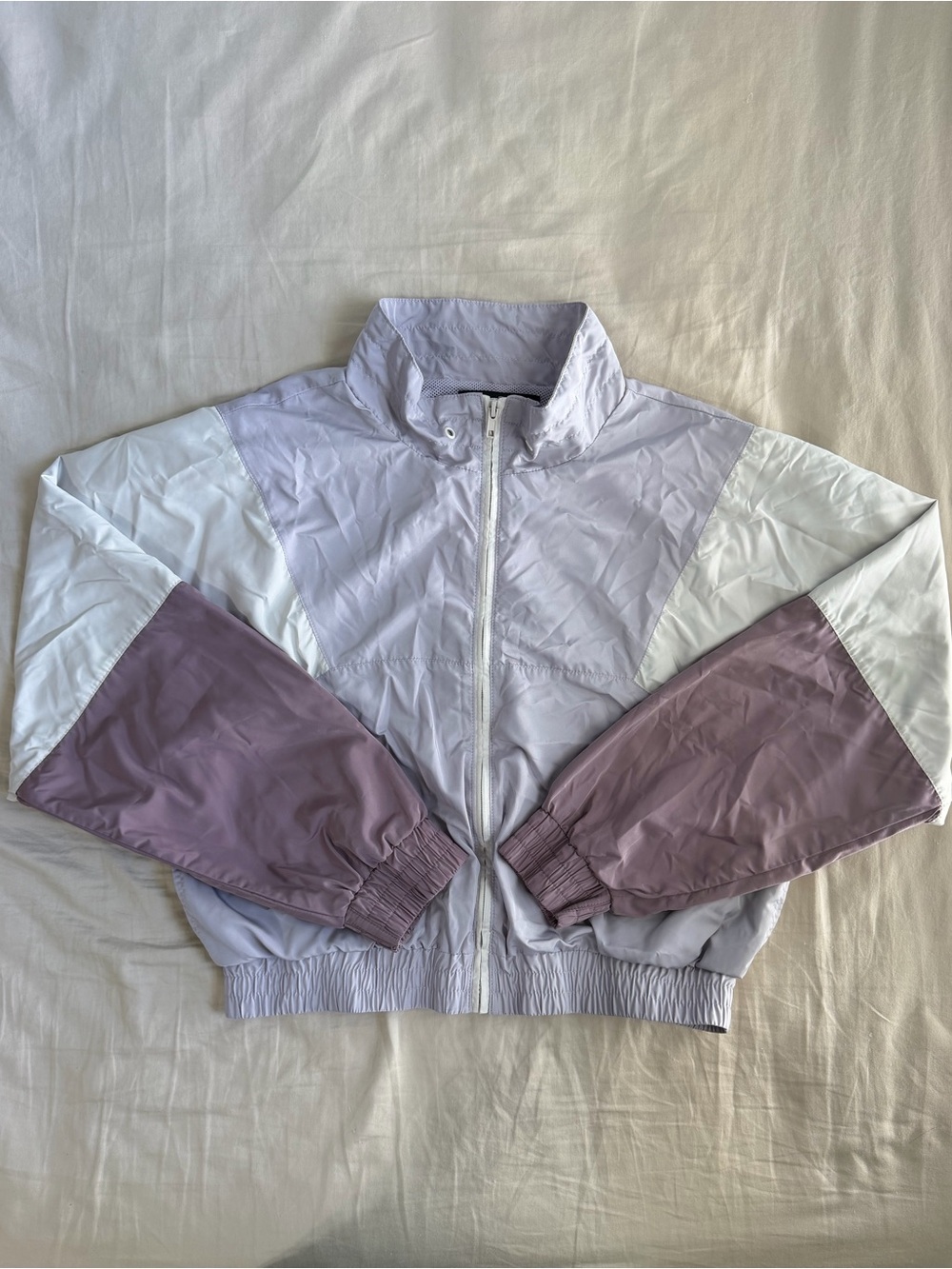 Forever 21 Lavender and White Colorblock Bomber Jacket